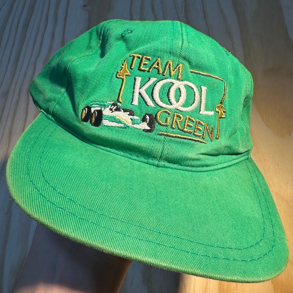 Vintage Team Kool Green Racing Hat Mens Green Adjustable IndyCar Made in Canada